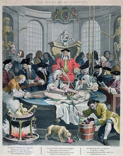 The Reward of Cruelty, from The Four Stages of Cruelty, engraved by Thomas Cook (1744-1818) 1799 (coloured engraving)