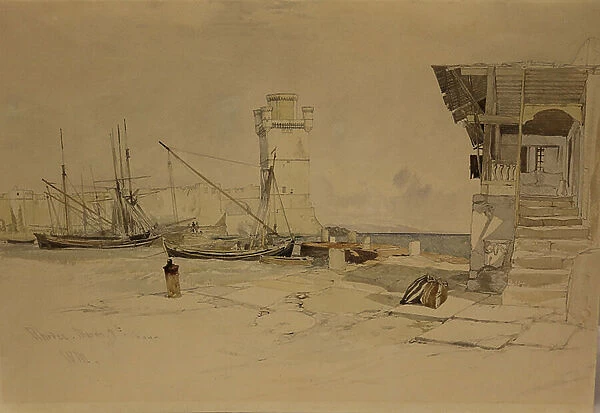 Rhodes, 1844 (watercolour on paper)