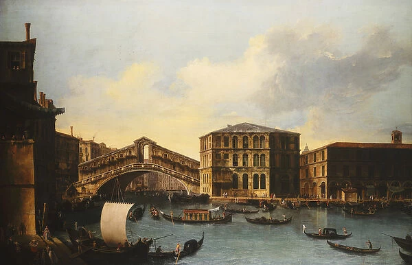 The Rialto Bridge, venice, from the North, 1753 (oil on canvas)