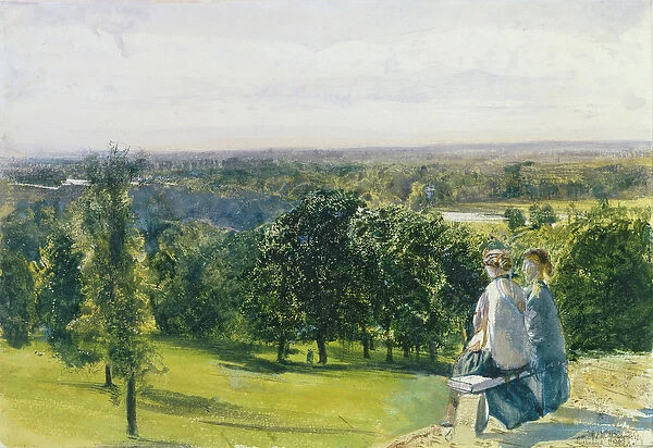 In Richmond Park, c. 1869 (w  /  c with gouache on paper)