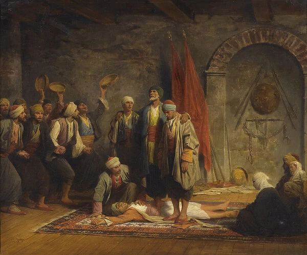 Rifai Sufi Ceremony pby Yvon, Adolphe (1817-1893). Oil on canvas, size : 46, 5x55, 5, 1879