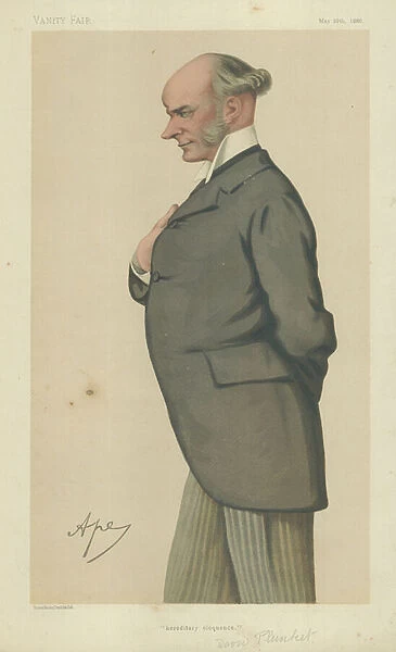 The Right Hon David Plunket (colour litho)