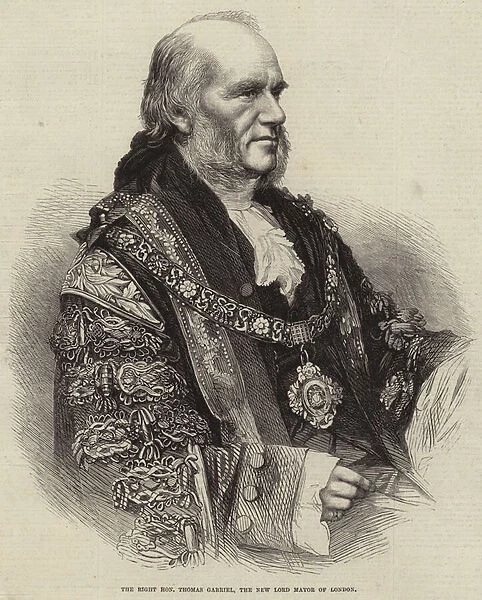 The Right Honourable Thomas Gabriel, the New Lord Mayor of London (engraving)