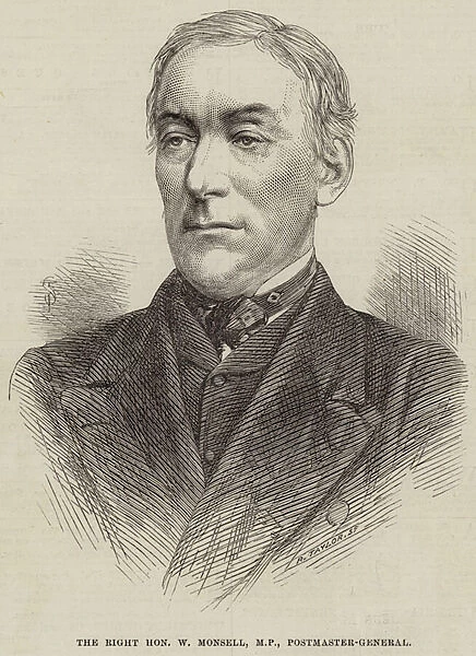 The Right Honourable W Monsell, MP, Postmaster-General (engraving)