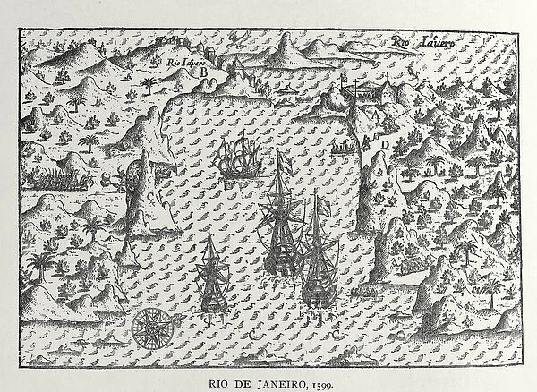 Rio de Janeiro in 1599, from Olivier de Noorts Description of