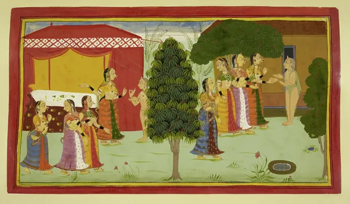Framed Print : Rishyasringa & the courtesans Framed Print : Rishyasringa & the courtesans