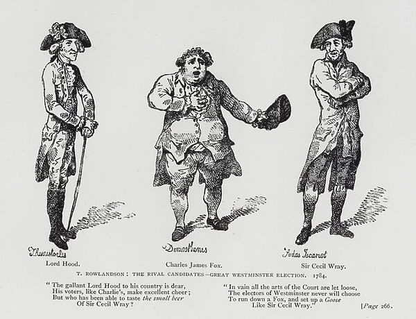 The Rival Candidates - Great Westminster Election, 1784 (engraving)