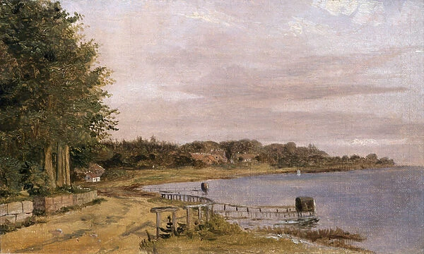 River Bank at Emilliekilde (oil on canvas)