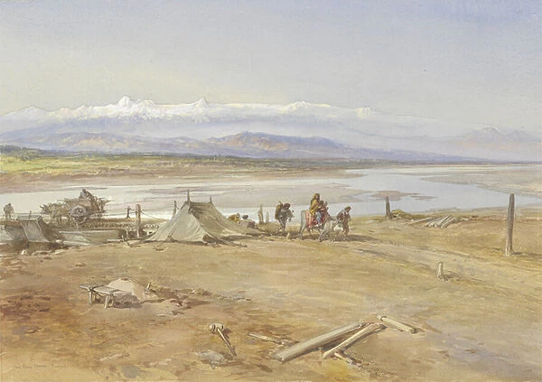 The River Chenab, Punjab, 1865 (w  /  c & gouache on paper)