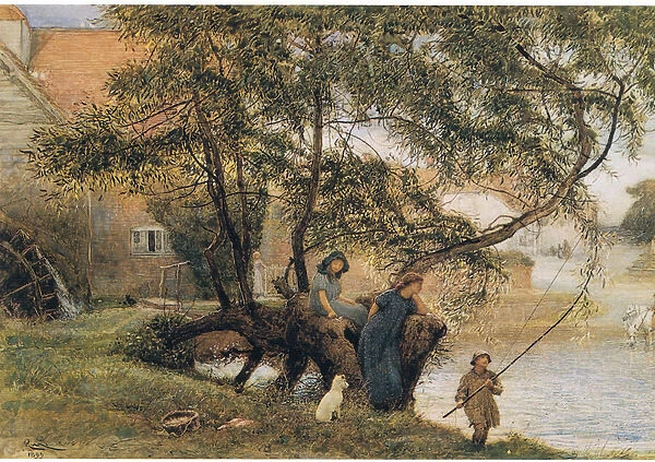 By the river (colour litho)