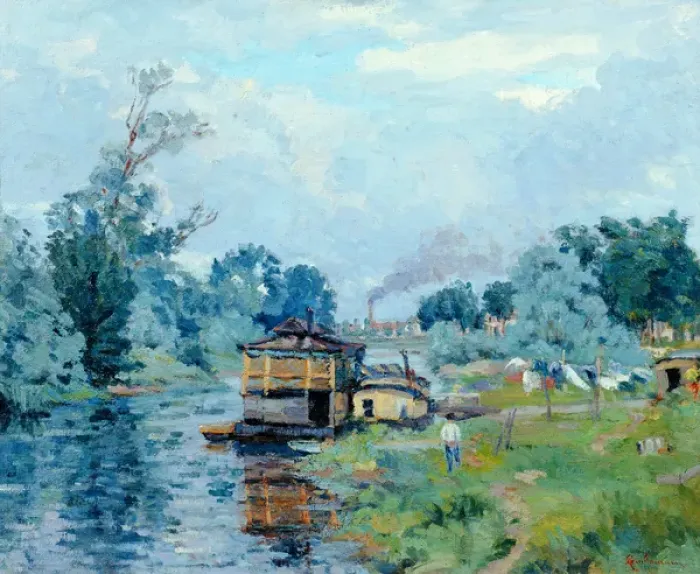 Framed Print : River Landscape