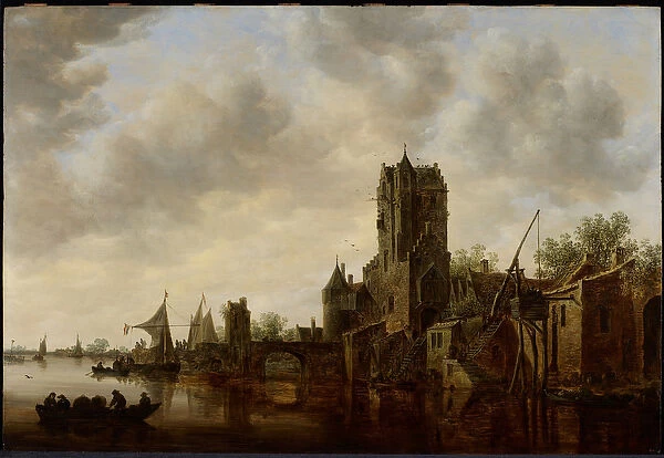 River Landscape with the Pellecussen Gate near Utrecht, 1648 (oil on panel)
