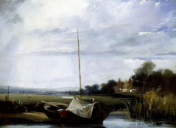 A River in Normandy, 1824-25 (oil on canvas)