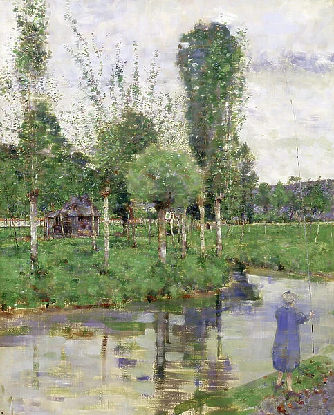 On the River, Sainte-Gertrude, Caudebec, Normandy (oil on canvas)