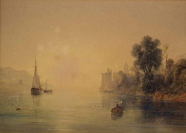 River Scene, 19th century (w  /  c)