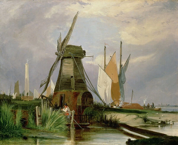 On the River Yare, 1846 (oil on canvas)
