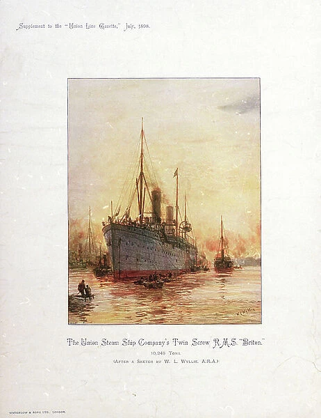 RMS Briton, late 19th to early 20th century (chromolithograph)