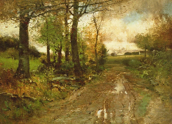 Road Through the Woods (oil on canvas)