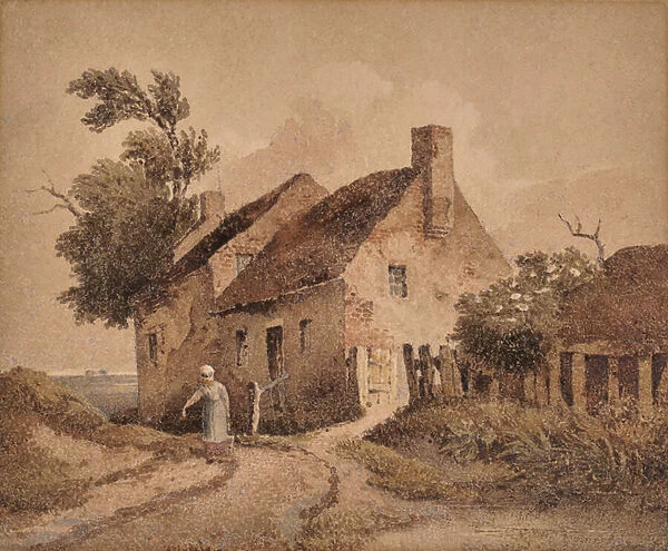 A Roadside Cottage, 1800-59 (Watercolour)
