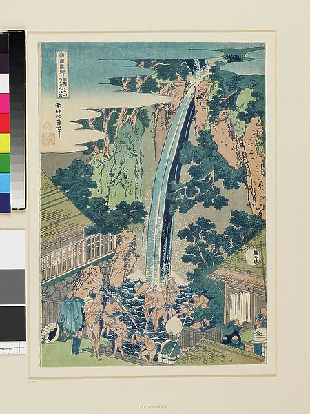 Roben Falls at Oyama in Sagami Province, 1834-1835 (colour woodcut)