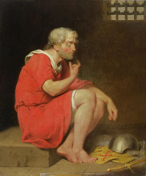 Robert (c. 1054-1134) Duke of Normandy in Prison, 1779 (oil on copper)