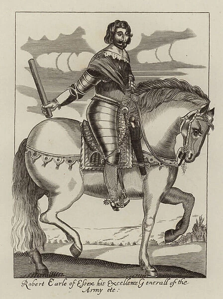 Robert Devereux, 3rd Earl of Essex, Parliamentary general of the English Civil War (etching)