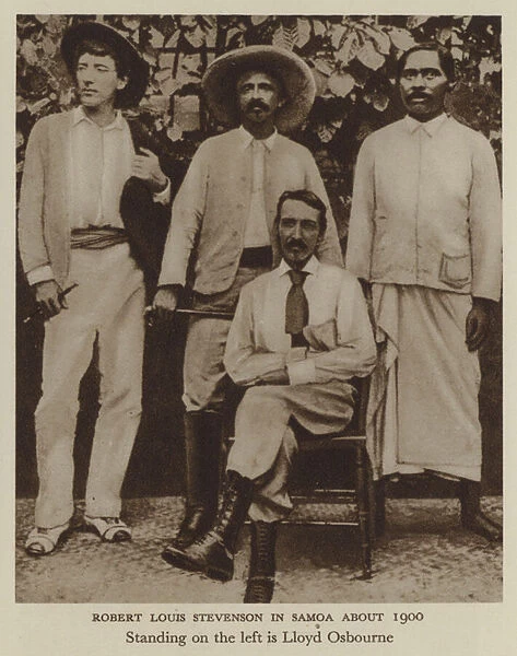Robert Louis Stevenson in Samoa about 1900 (b  /  w photo)