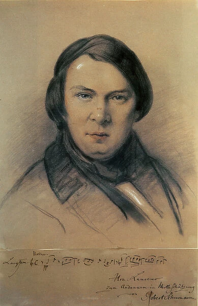 Robert Schumann (1810-56) 1853 (pencil on paper)