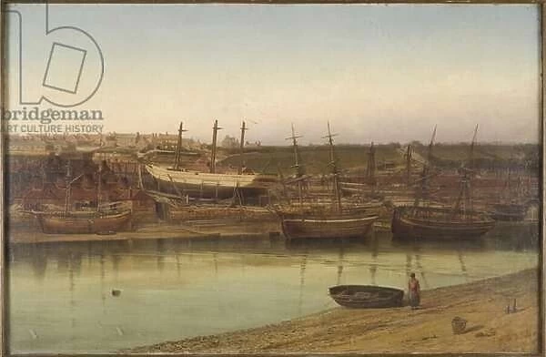 Robert Thompsons Shipyard at Southwick (oil on canvas)