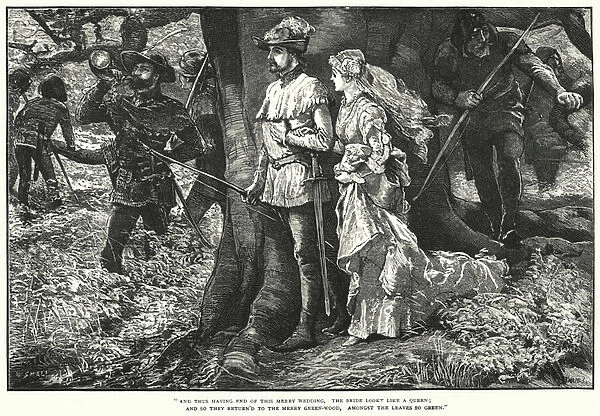 Robin Hood and Allin A Dale (engraving)