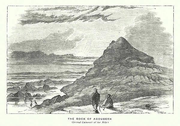 The Rock of Abouseer, Second Cataract of the Nile (engraving)
