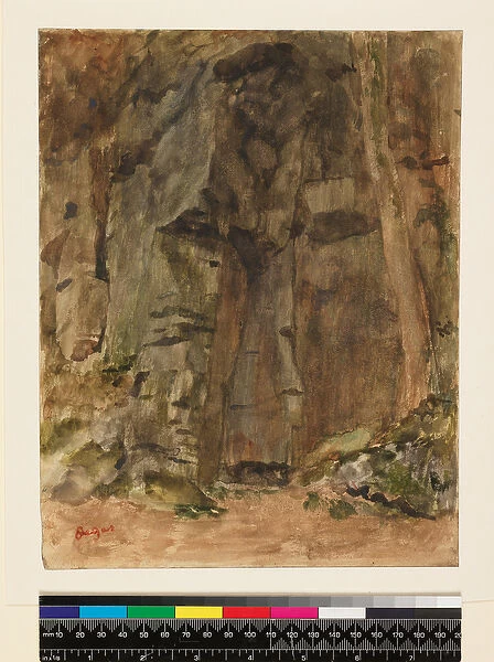 Rocks at Bagnoles-De-L Orne, before 1917 (w  /  c & oil on paper)
