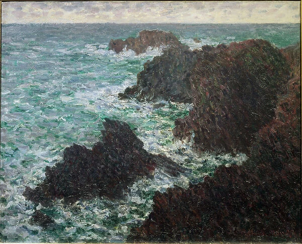 The rocks of Belle-Ile, the wild coast, 1886 (oil on canvas)