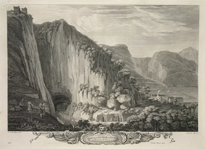 Framed Print : The rocks & cavern at Castleton Framed Print : The rocks & cavern at Castleton