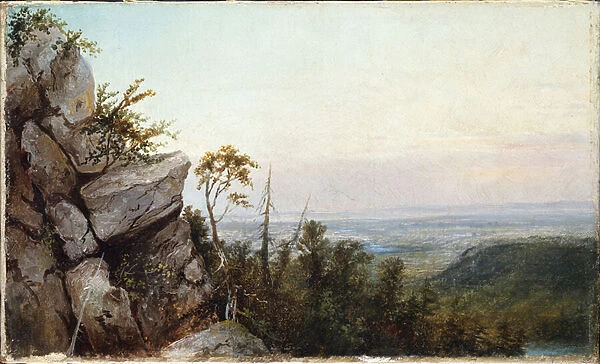Rocks and Landscape (oil on canvas)