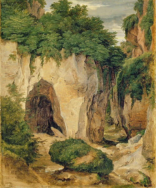 Rocks at Sorrento, 1823 (oil on paper on canvas)