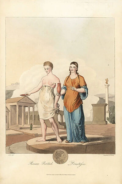 Roman British Priestesses. 1821 (engraving)