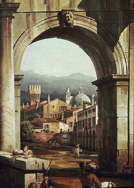Roman Caprice with Door and Walls, detail (oil on canvas, 1742-1747)