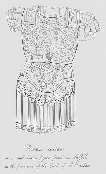 Roman cuirass on a small bronze figure found in Suffolk, in the possession of the Earl of Ashburnham (engraving)