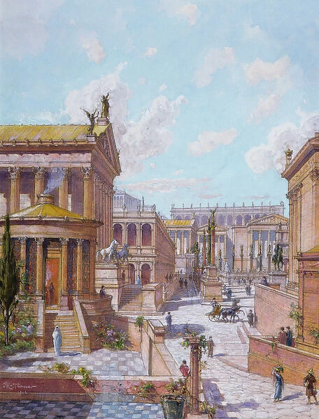 The Roman Forum of Antiquity, 1914 (w  /  c on paper)