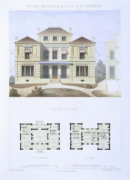 Roman House, from Town and Country Houses Based on the Modern Houses of Paris