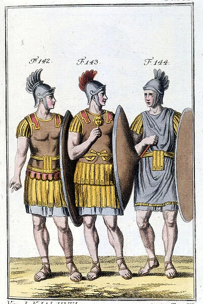 Roman legionaries. Early 19th century engraving