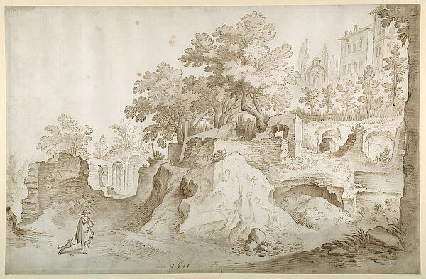 Roman ruins, 1601 (pen and ink with wash on paper)