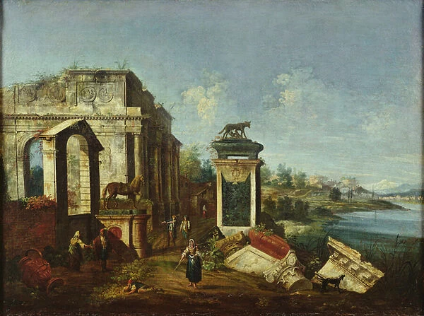 Roman Ruins (oil on canvas)