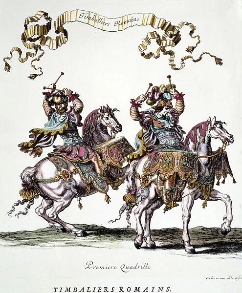 Roman timbaliers during the carousel given by King Louis XIV (1638-1715