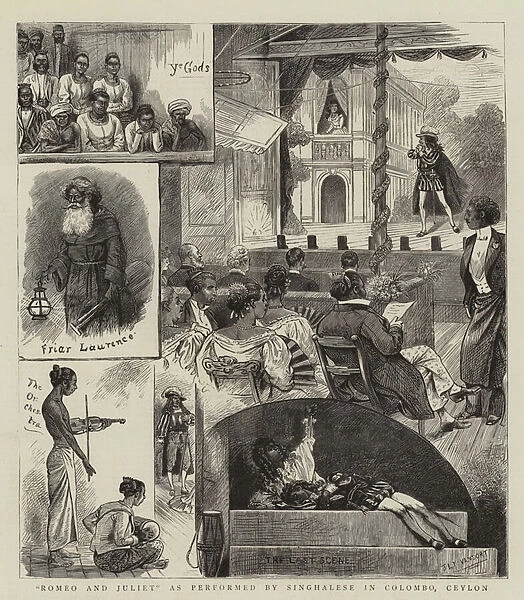 'Romeo and Juliet'as performed by Singhalese in Colombo, Ceylon (engraving)