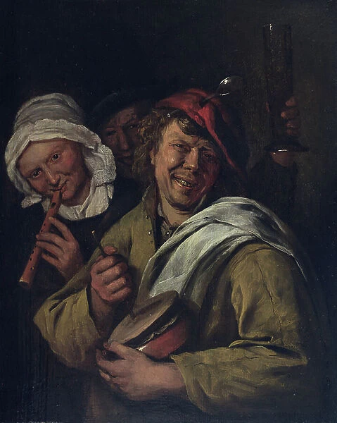 The Rommelpot: Interior with Three Figures (oil on panel)