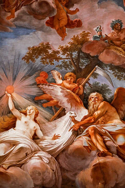 Romulus is welcomed in Olympus by Jupiter. Detail of 'Apotheosis of Romulus '1775 -1779, fresco