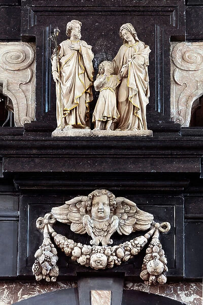 The Rood screen, Antwerp sculptor Hans van Mildert, 1626-1628, back: Holy Family sculpture group