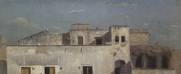Rooftops in Naples, 18th century (oil on canvas)